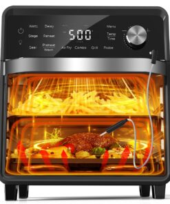 Nuwave X Chef Todd English Air Fryer Oven Combo, Plug-In Grill w/Sheath Heaters, Authentic Char Flavor, 2024 New Convection System, 2X More Even, 100 Presets, Smarter Probe, 50-550°F, Stainless Steel