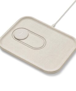 COURANT MAG:3 Charger and Tray - Belgian Linen, Multi-Device Charger Compatible with MagSafe iPhones 16, 15, 14, 13, 12 or Wireless AirPod Cases (Natural)