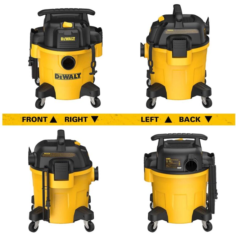 DEWALT DXV05P 5 Gallon Poly Wet/Dry Vac, 4 Peak HP Shop Vacuums with Attachments, Powerful Suction, 1-7/8" Hose, DXV05P, Yellow - Image 2
