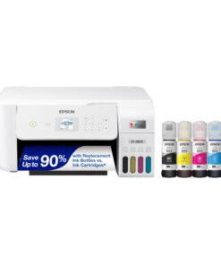 Epson EcoTank ET-2800 Wireless Color All-in-One Cartridge-Free Supertank Printer with Scan and Copy â€“ The Ideal Basic Home Printer - White, Medium