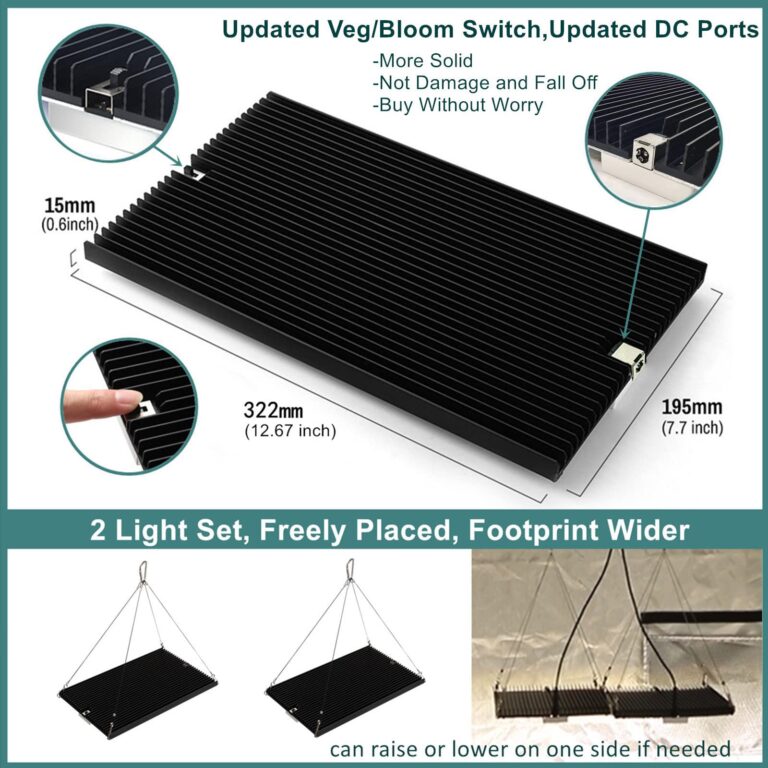 EnFun LED Grow Light 240Watt for Indoor Plants Full Spectrum with LM301B & Meanwell Driver, Dimmable Plant Light, 3x3ft 2x4ft Coverage Grow Lamp for Seed Starting Veg and Flower - Image 7
