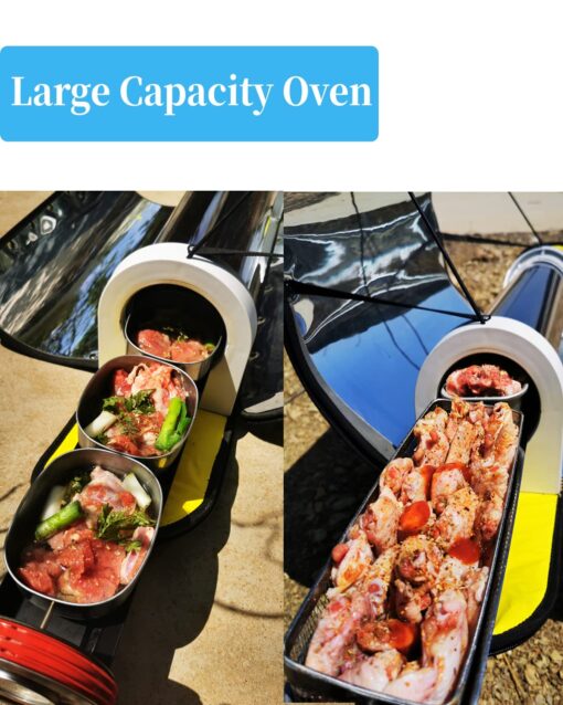MrMapMax Solar Oven Portable Oven-4.5L Large Capacity Solar Cooker Outdoor Oven Camping Stove with Thermometer For 2-3 People Backpacking Hiking Family Party - Image 5
