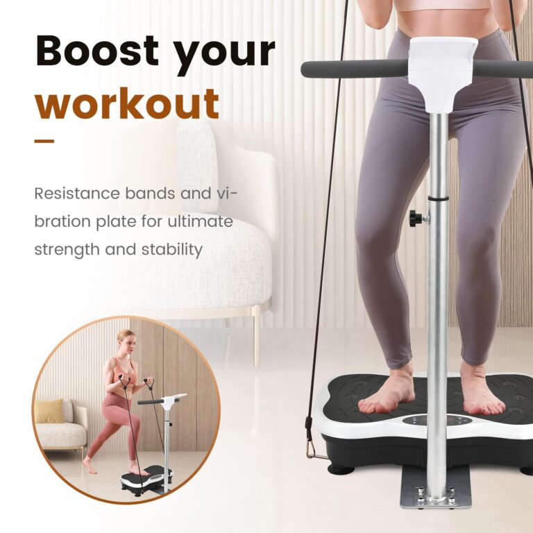 EILISON FIRMHOLD Handle Vibration Plate Exercise Machine for Lymphatic Drainage- Full Body Workout Vibration Platform for Weight Loss, 350lbs Vibration Plate for Beginners & Recovery (Handle Silver) - Image 4