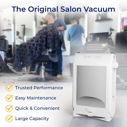 EyeVac Pro Touchless Vacuum Automatic Dustpan - Ultra Fast & Powerful - Great for Sweeping Salon Pet Hair Food Dirt Kitchen, Corded Canister Vacuum, Bagless, Automatic Sensors, 1400 Watt (White) - Image 5