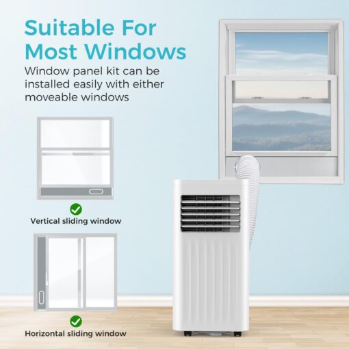 ZAFRO 10,000 BTU Portable Air Conditioners with Remote, 4 Modes Dehumidifier/Fan/Sleep Modes/Built-in Cool, Cools Room up to 450 sq.ft,24H Timer, Windows Kit Included&ac Hose for Bedroom/Indoor Rooms - Image 6