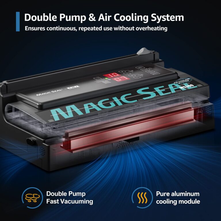 MAGIC SEAL MS300 Precision Vacuum Sealer Machine, Commercial Double Pump Food Sealer with Built-in Auto Cooling System, Compatible with Mylar, Smooth and Embossed Bags, Extra Wide 8 mm Seal - Image 3
