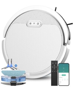 Pureatic Robot Vacuum, Mopping Robot, Powerful 5000Pa, WiFi/Alexa/App/Remote Control, Quiet, Robotic Vacuum Cleaner with Self-Charging, Anti-Collision and Fall, for Pet Hair, Hard Floor, Carpet