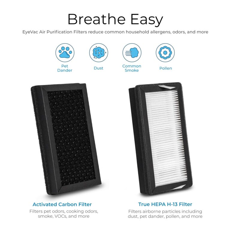 EyeVac Air 2-in-1 HEPA Air Purifier & Touchless Vacuum Automatic Dustpan - Ultra Fast & Powerful - Covers 600 Sq ft - Corded Canister Vacuum, Bagless, Automatic Sensors, 1000 Watt (White/Silver) - Image 5