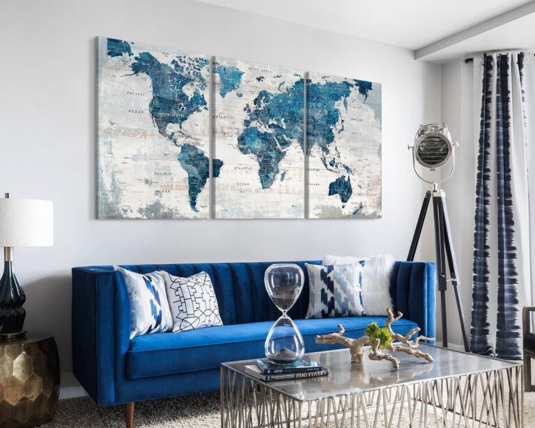 Wall Decor Living Room Motivational Framed Wall Art Large Office Decor for Wall Home Decorations for Bedroom Blue Grey Paintings Dining Room Pictures - Image 5