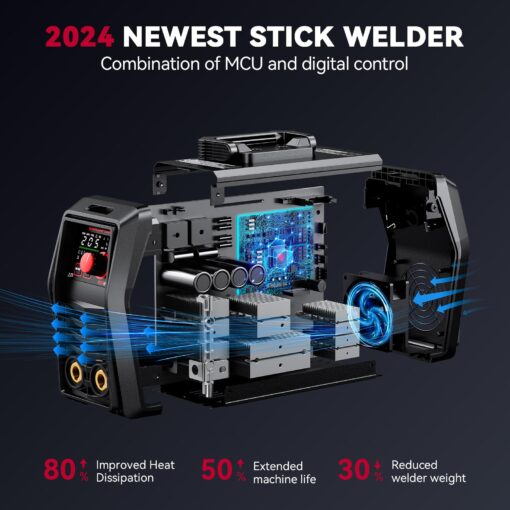 ARCCAPTAIN iControl ARC205 Pro Stick Welder, [APP Control] 205Amp ARC/Lift TIG Welding Machine, Large LED Display, IGBT Inverter 110V/220V MMA Welder with Hot Start, Arc force, and Anti-Stick - Image 9