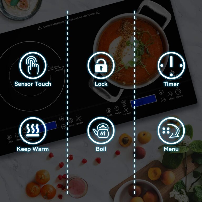 Duxtop LCD 1800W Portable Induction Cooktop 2 Burner, Built-In Countertop Burners with Sensor Touch Control, Electric Cooktop with 2 Burner, Electric Double Induction Burner for Cooking, 9720LCBI - Image 7