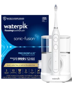 Waterpik Sonic-Fusion 2.0 Professional Flossing Electric Toothbrush with Water Flosser Combo In One, White SF-04, Packaging May Vary