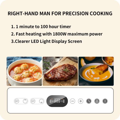 Doumigo Double/Dual White Induction Cooktop 2 Burner, Shatter-proof Flat Glass Top,110~120 Volt Plug in Electric,9 Power Levels,Child Safety Lock,Stove for Kitchen, RV, Outdoor Camping - Image 7