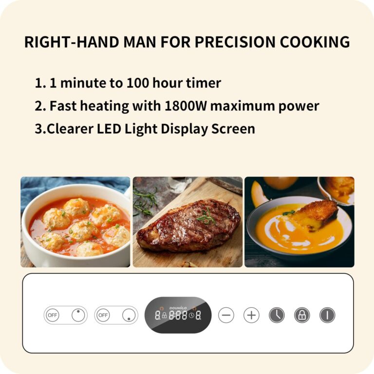 Doumigo Double/Dual White Induction Cooktop 2 Burner, Shatter-proof Flat Glass Top,110~120 Volt Plug in Electric,9 Power Levels,Child Safety Lock,Stove for Kitchen, RV, Outdoor Camping - Image 7