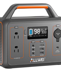 ALLWEI Portable Power Station 300W(Surge 600W), 280Wh Solar Generator with 110V Pure Sine Wave AC Outlet, 78000mAh Backup Lithium Battery Generator for CPAP Outdoor RV Camping Emergency Home Use