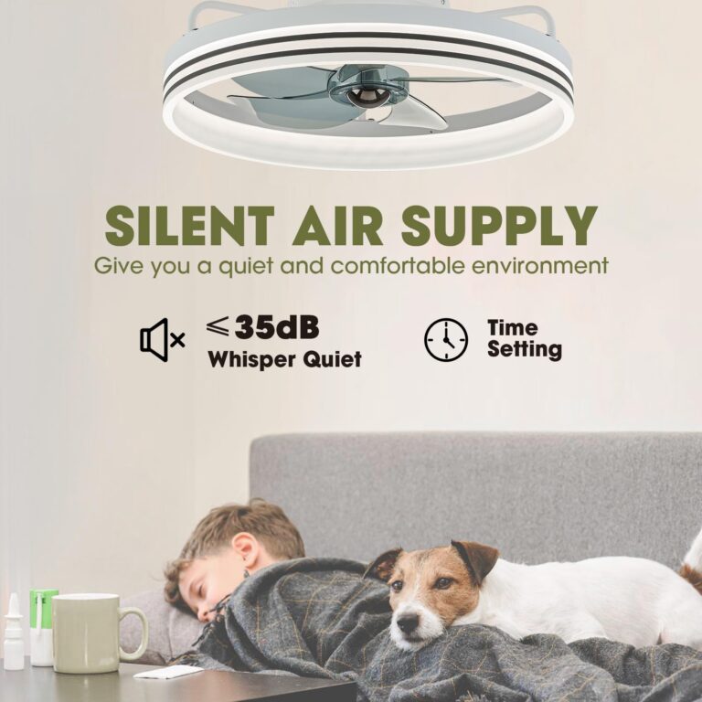 LUDOMIDE Smart Ceiling Fan with Lights, Alexa/Google Assistant/APP Control, 20" Low Profile Fan with 6 Speeds, Bedroom, Living Room, Patio - Image 4