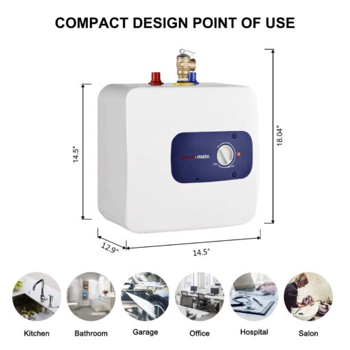 thermomate Mini Tank Water Heater Electric, 4 Gallons Small Under Sink Water Heater for Point of Use Instant Hot Water 110V 120V, Wall or Floor Mounted, UL Listed ES400 - Image 5