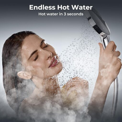 CAMPLUX Tankless Electric Water Heater 18kW, On Demand Hot Water Heater Electric with Digital Display 240V for Whole House Shower, Black - Image 7
