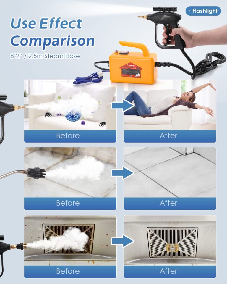 Hapyvergo High Pressure Steam Cleaner, 1700W Handheld Steamer for Cleaning Grout Tile, Hand Held Portable Steam Pressure Washer for Car Cleaning Steamer High Heat for Home 110V - Image 4