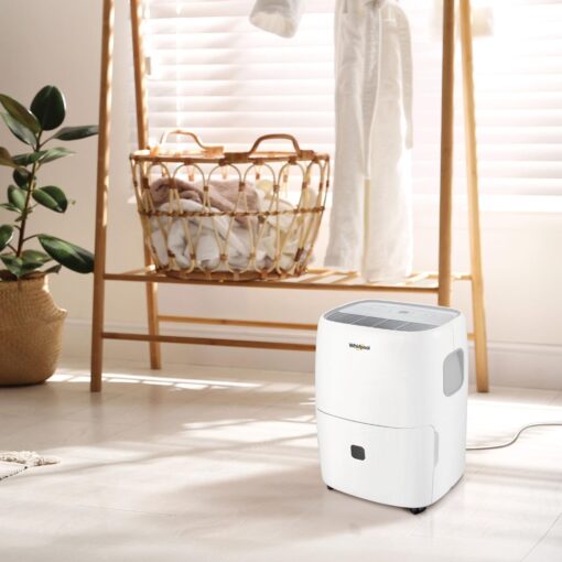 Whirlpool Energy Star 23-Pint Portable Dehumidifier with Auto-Shutoff and Timer, Home Dehumidifier and Moisture Absorber For Basement, Garage, Living Room in White - Image 9