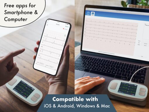 EMAY 6L Portable ECG Monitor | Record ECG and Heart Rate in 6 Channels | Compatible with Smartphone and PC | No Subscription Required - Image 3