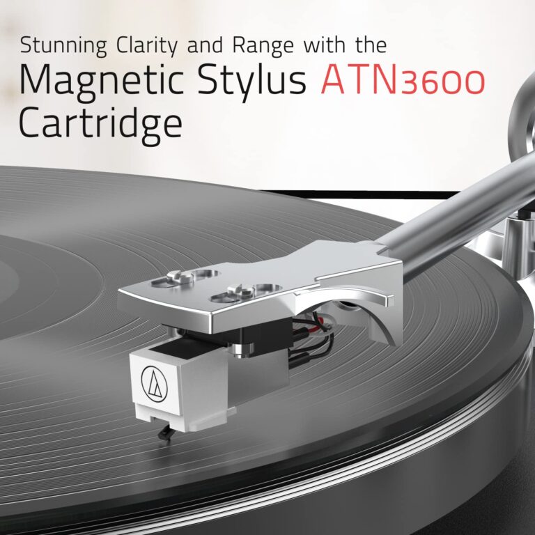 Turntables Belt-Drive Record Player with Wireless Output Connectivity, Vinyl Player Support 33&45 RPM Speed Phono Line USB Digital to PC Recording with Advanced Magnetic Cartridge&Counterweight Black - Image 8