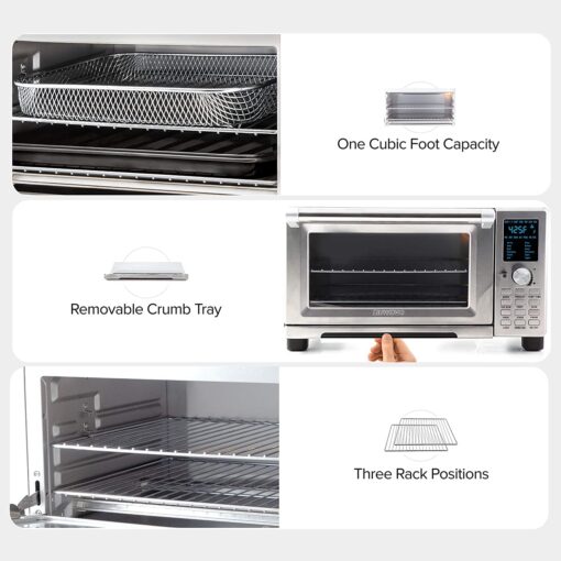 Nuwave Bravo Convection Toaster Ovens Air Fryer Combo with 30QT Large Capacity For A Whole Chicken and 13" Pizza. Multi-Layer Cooking, Probe Feature, 100+ Presets One-Touch Smart Control Countertop - Image 2
