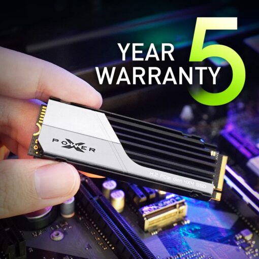 Silicon Power 2TB XS70 Nvme PCIe Gen4 M.2 2280 SSD R/W Up to 7,300/6,800 MB/s, DRAM Cache, with Built-in PS5 Heatsink, Compatible with PlayStation 5 (SP02KGBP44XS7005) - Image 4