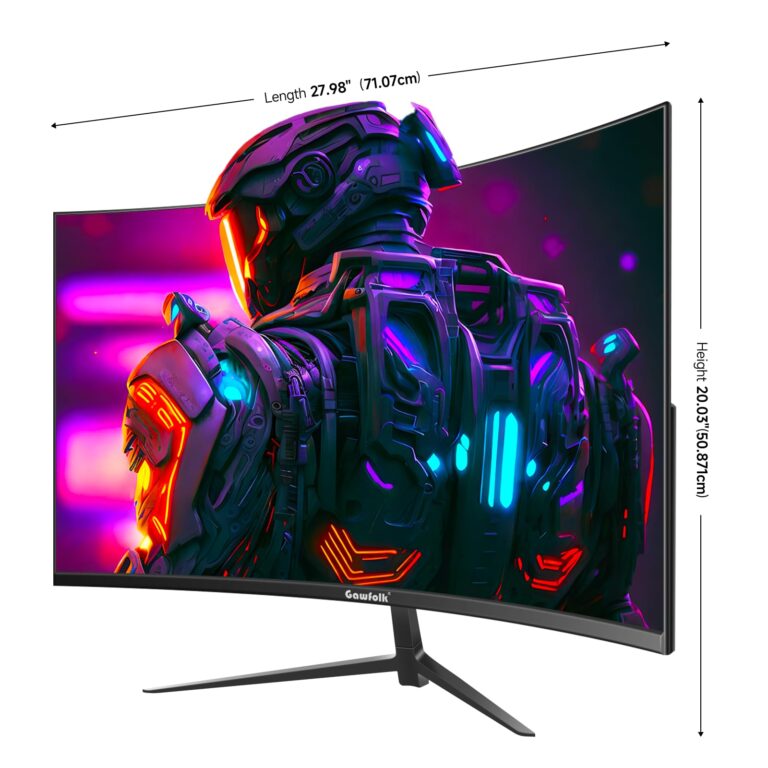 Gawfolk 32 inch Curved Monitor 144hz/180hz Gaming Monitor 1500R QHD (2560x1440p) 2k Computer Monitor Screen with FreeSync, DisplayPort, HDMI, Wall Mountable - Image 4
