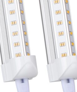 GAYUSAN 10 Pack LED Shop Light, 8FT 100W 15500LM 5000K, 6 Rows V Shape, Clear Cover, Hight Output, T8 LED Tube Lights, Shop Lights for Garage 8 Foot with Plug