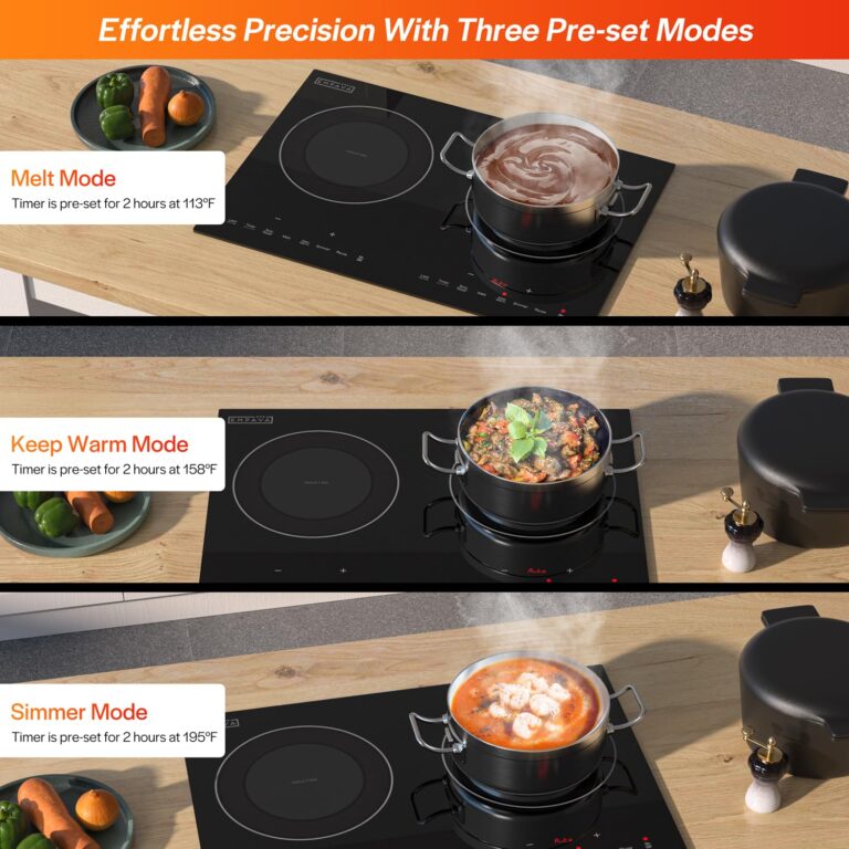 Empava Double/Dual Induction Cooktop 2 Burner, Shatter-proof Flat Glass Top, 18 Levels from 120°F to 460°F, 3 Preset Mode, Bulit-in/Countertop, 110~120 Volt Plug in Electric Stove for Kitchen, RV - Image 4