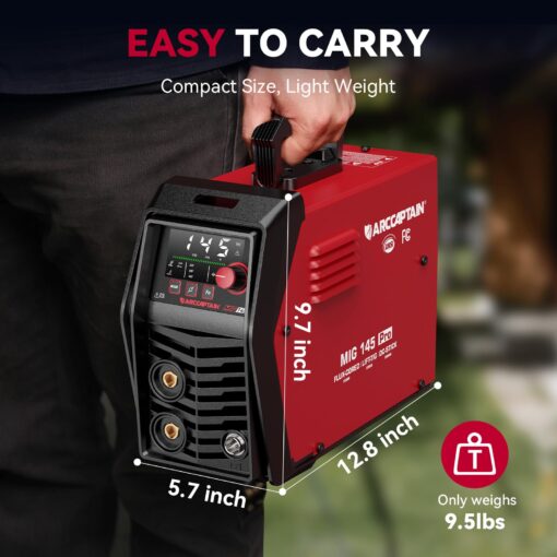 ARCCAPTAIN iControl MIG145 Pro 145A Flux Core MIG Welder 110V Welding Machine Gasless MIG Welder Flux MIG/MMA Stick/Lift TIG, 3 in 1 Welder Machine with Synergy, Portable Welder, APP Control - Image 5