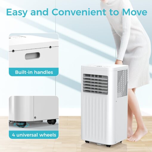 ZAFRO 10,000 BTU Portable Air Conditioners with Remote, 4 Modes Dehumidifier/Fan/Sleep Modes/Built-in Cool, Cools Room up to 450 sq.ft,24H Timer, Windows Kit Included&ac Hose for Bedroom/Indoor Rooms - Image 2