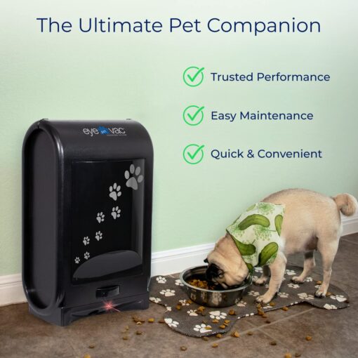 EyeVac Pet Touchless Vacuum Automatic Dustpan - Ultra Fast & Powerful - Great for Sweeping Cat Dog Pet Hair Food Dirt Kitchen, Corded Canister Vacuum, Bagless, Automatic Sensors, 1400 Watt (Black) - Image 5