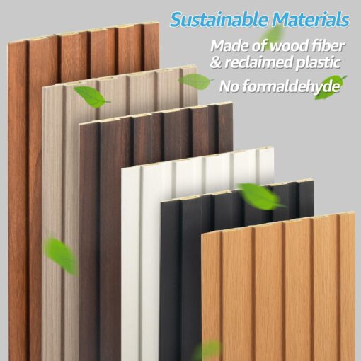 Art3d WPC Slat Wall Panels, 8-Pack 108 x 6 Inch 3D Wall Accents for Interior Wall Decor, Living Room, Bedroom, Teak - Image 6