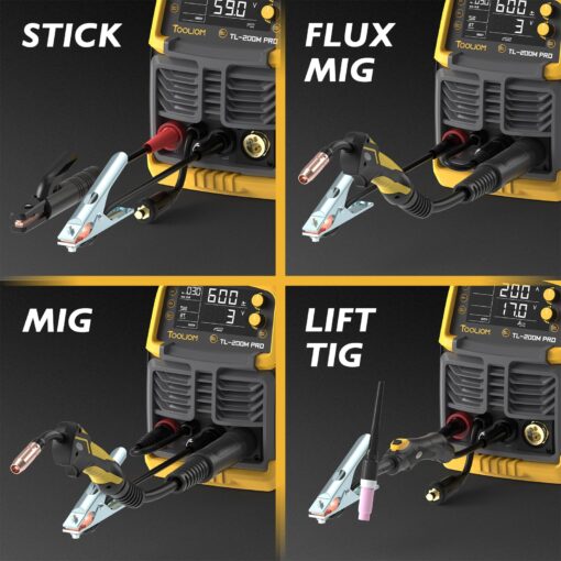 TOOLIOM 200A MIG Welder 5 in 1 MIG/Flux MIG/Lift TIG/Stick/Spool Gun 110/220V Dual Voltage Aluminum Welding Machine Multifunctional Welder - Image 5