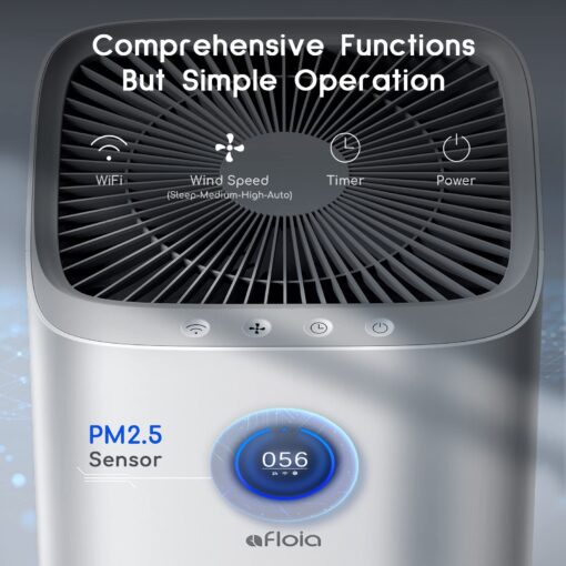 Afloia Smart Air Purifiers for Home Large Room Up to 3576 sq. Ft, Auto Air Filter WiFi Alexa Remote Control, Quiet Air Cleaner with PM2.5 Monitor for 99.99% Allergies, Smoke, Dust, Pollen - Image 6
