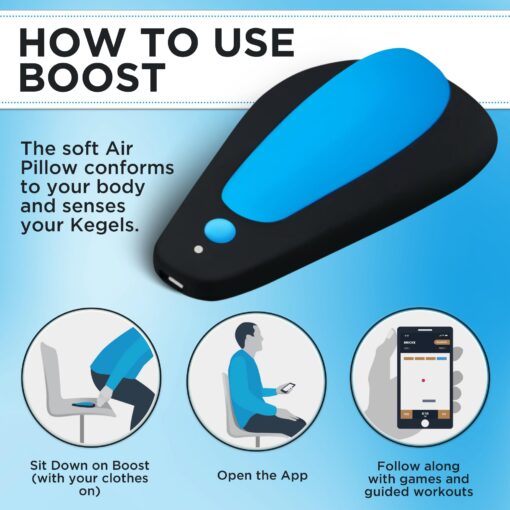 Boost Kegel Pelvic Floor Muscle Trainer for Men | Sit-On-Top Kegel Exerciser for Pelvic Floor Strengthening with Biofeedback | Kegel Toner for Bladder Support, Pelvic Floor Rehabilitation, & Stamina - Image 7