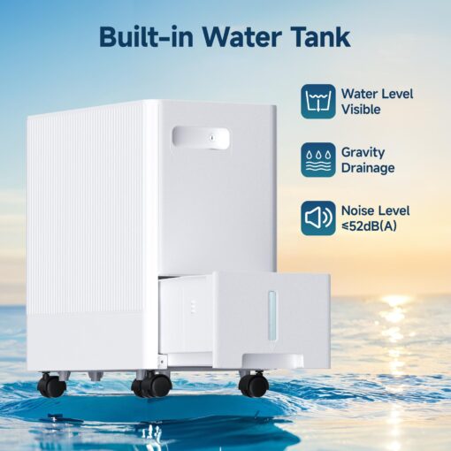 22 Pints Dehumidifier for Basement with Drain Hose,2000 Sq.Ft Dehumidifiers for Home,With 24-Hour Timer Function,Automatic Defrost,Multiple Dehumidification Modes,Suitable for Large Rooms - Image 4