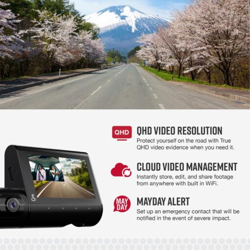 Cobra Smart Dual View Front and Cabin Dash Cam (SC 220C) - QHD 1440P Resolution, 360 Alerts, Parking Live View, Incident Reports, Emergency MayDay, 16 GB SD Card Included, CarPlay & Android Auto - Image 6