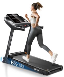 Treadmills for Home Use, Walking Pad Treadmill with Incline, Auto Foldable Treadmill for Home, 8.0 MPH Running Treadmill with Bluetooth Enabled, 300 lbs User Capacity