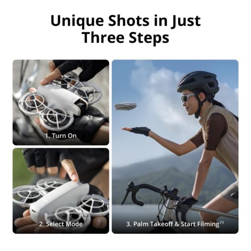 DJI Neo Three-Battery Combo, Mini Drone with 4K UHD Camera for Adults, 135g Self Flying Drone that Follows You, Palm Takeoff, Subject Tracking, QuickShots, Stabilized Video (Controller-Free) - Image 9