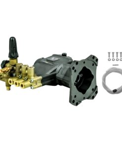 AAA 90034 Horizontal Triplex Plunger Replacement Pressure Washer Pump Kit, 4400 PSI, 4.0 GPM, 1" Shaft, Includes Hardware and Siphon Tube, for Industrial Gas Powered Machines, Black