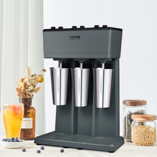 VEVOR Milkshake Maker, 375W x 3 Electric Milkshake Machine, Triple Heads Drink Mixer Blender Machine, 3-Speed Milkshake Mixer with 3 x 820 ml Stainless Steel Cups, for Commercial and Home - Image 11