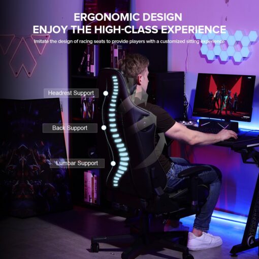 GTRACING Gaming Chair with Footrest Speakers Video Game Chair Bluetooth Music Heavy Duty Ergonomic Computer Office Desk Chair - Image 5
