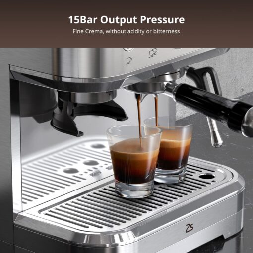 Takywep Professional Espresso Machine with Built-In Grinder and Milk Frother, 15 Bar Cappuccino and Latte Maker, Gift for Coffee Enthusiasts, Mom, Dad - Image 7