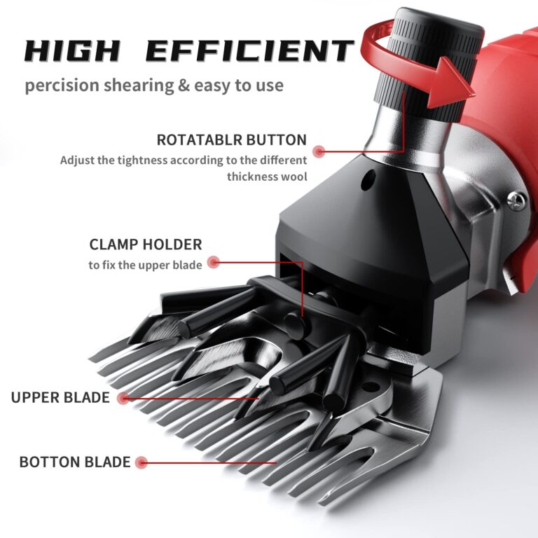 Dragro Cordless Electric Professional Sheep Shears, Sheep Clippers with 2 PCS Rechargeable Lithium Battery, 6 Speeds Heavy Duty Animal Grooming Clippers for Sheep Alpacas Goats Horse - Image 6