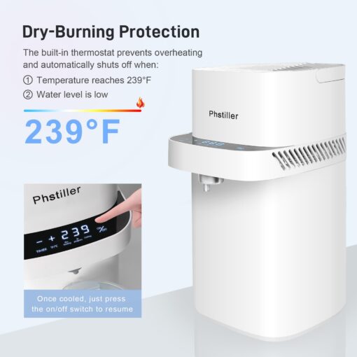 Intelligent Water Distiller Machine for Home-1.1 Gal Home Countertop Distilled Water Maker with Real-time Monitoring for Distilling, 750W Distiller Maker Purifier with 4L Glass Container for Table - Image 6