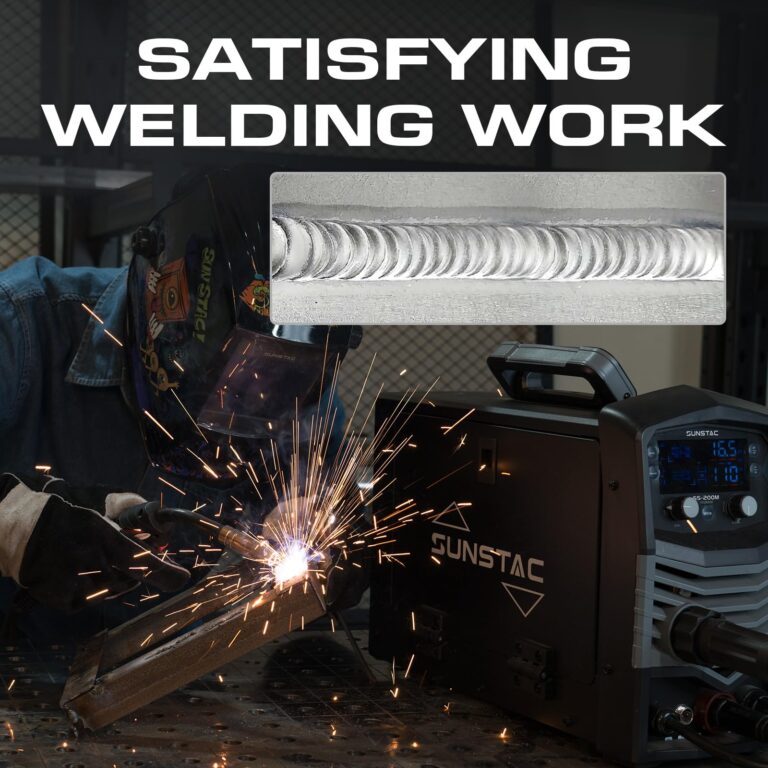 Sunstac MIG Welder, 200A 110V/220V MIG/Flux Core/Spool Gun/Lift TIG/Stick 5 in 1 Aluminum MIG Welding Machine, IGBT Inverter Synergic Control, Digital Screen Display, Over Loading Protection - Image 2