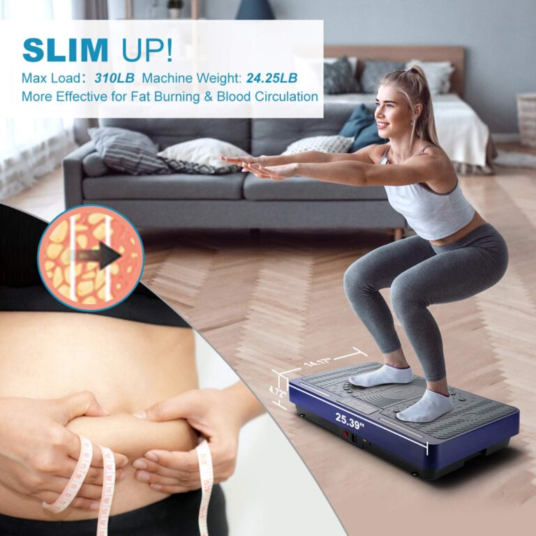 Natini Vibration Plate Exercise Machine - Whole Body Workout Vibration Platform Lymphatic Drainage Machine for Weight Loss Home Fitness w/Pilates Bar + Resistance Bands + Muscle Roller Stick + Remote - Image 6